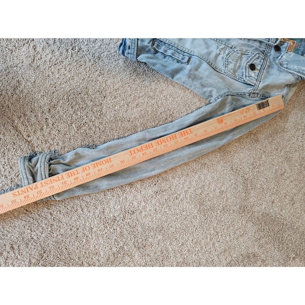 Abercrombie Fitch Denim Jacket Womens Small Distressed Trucker VTG K2K Western - Picture 7 of 8